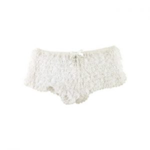 Sexy White Ruffle Tanga Panties